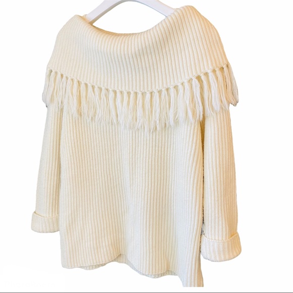 FORENZA Thick Knit Off the Shoulder Fringe Sweater - Picture 2 of 7